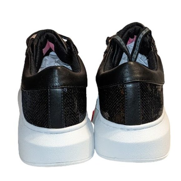 Juicy Couture Delia Womens Black Sequin Bling Lace Up Sneaker Size 8 New in Box - Picture 11 of 13